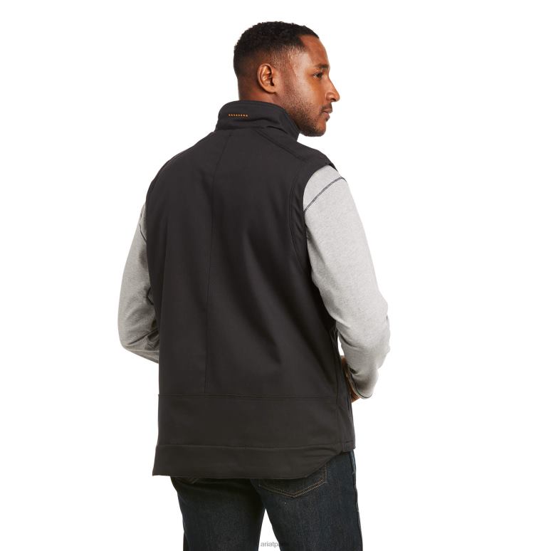 RJ66P1538 gilet duracanvas avec barres d'armature Ariat hauts noir Hommes