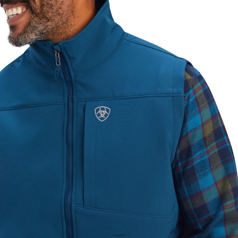 RJ66P1541 gilet softshell à logo 2.0 Ariat hauts bleu majolique Hommes