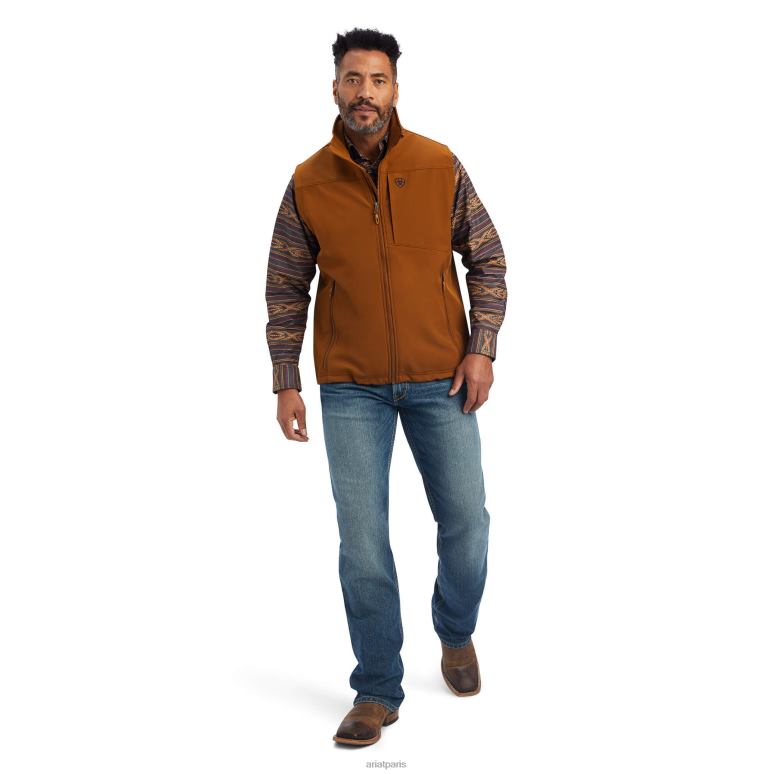 RJ66P1556 gilet softshell à logo 2.0 Ariat hauts châtaigne Hommes