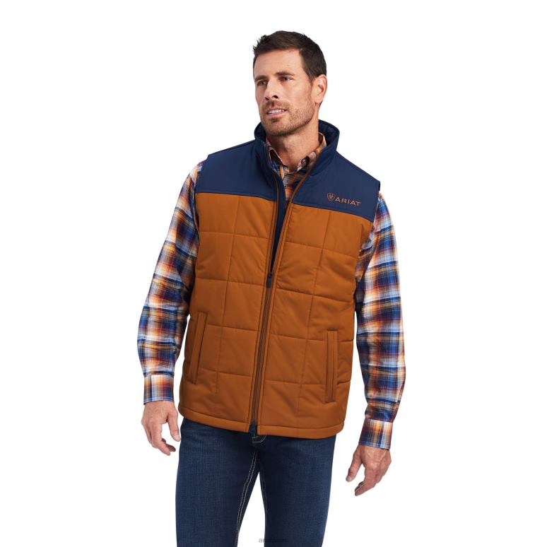 RJ66P1564 gilet isolé crius Ariat hauts marron/bleu marine Hommes