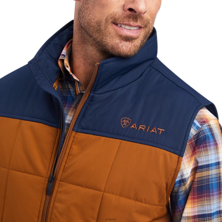 RJ66P1564 gilet isolé crius Ariat hauts marron/bleu marine Hommes