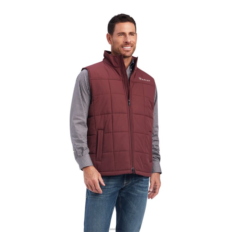 RJ66P1569 gilet isolé crius Ariat hauts acajou rouge Hommes