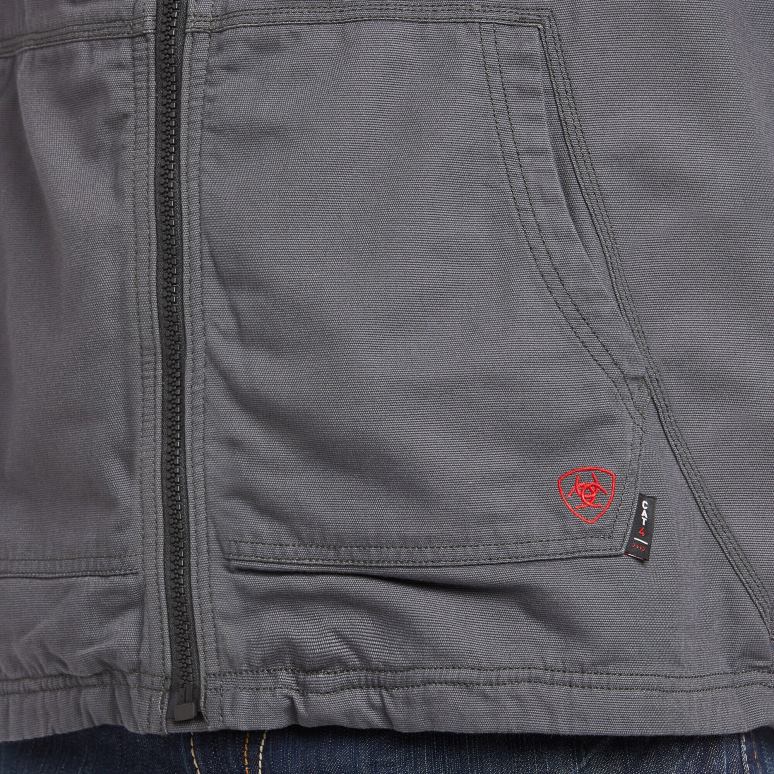 RJ66P1599 gilet en toile stretch duralight fr Ariat hauts gris fer Hommes