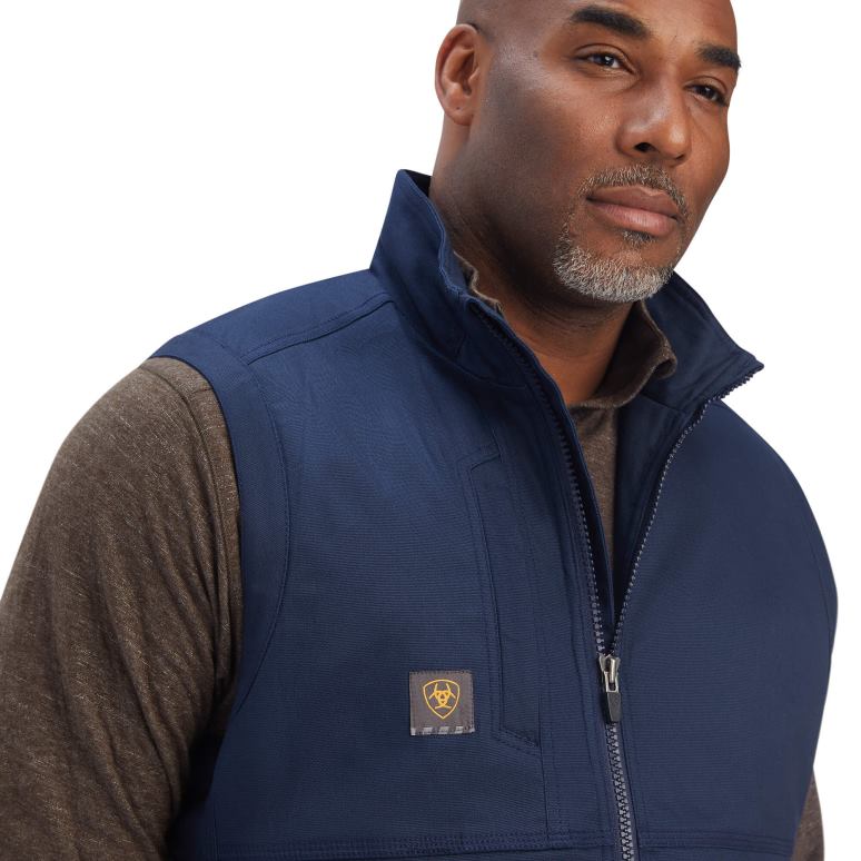 RJ66P1600 gilet duracanvas avec barres d'armature Ariat hauts marine Hommes
