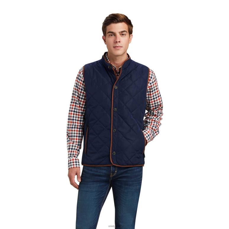 RJ66P1624 gilet en bois Ariat hauts marine Hommes