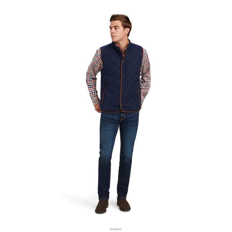 RJ66P1624 gilet en bois Ariat hauts marine Hommes