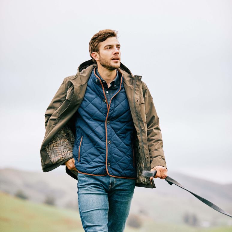 RJ66P1624 gilet en bois Ariat hauts marine Hommes