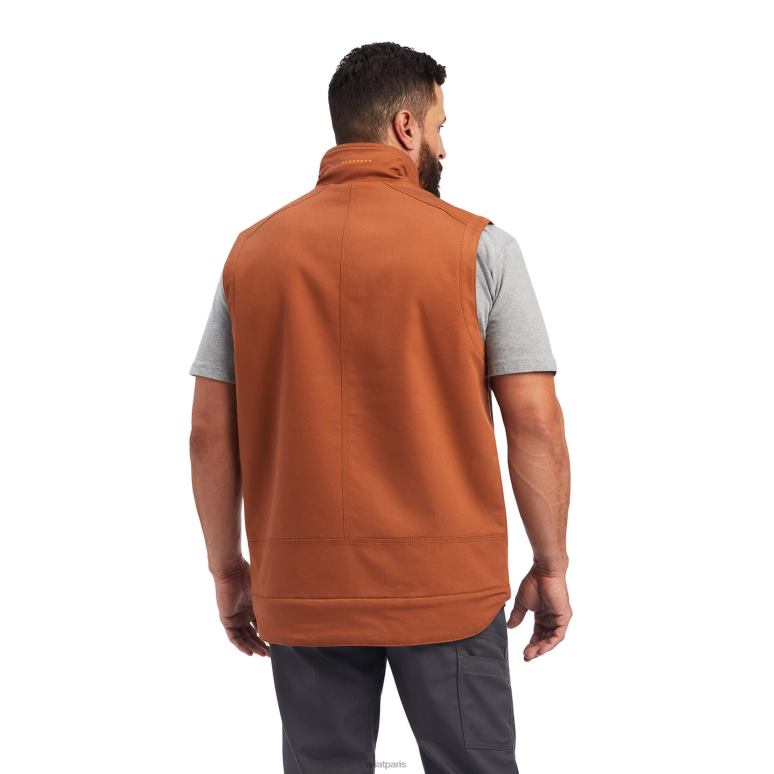 RJ66P1625 gilet duracanvas avec barres d'armature Ariat hauts cuivre Hommes