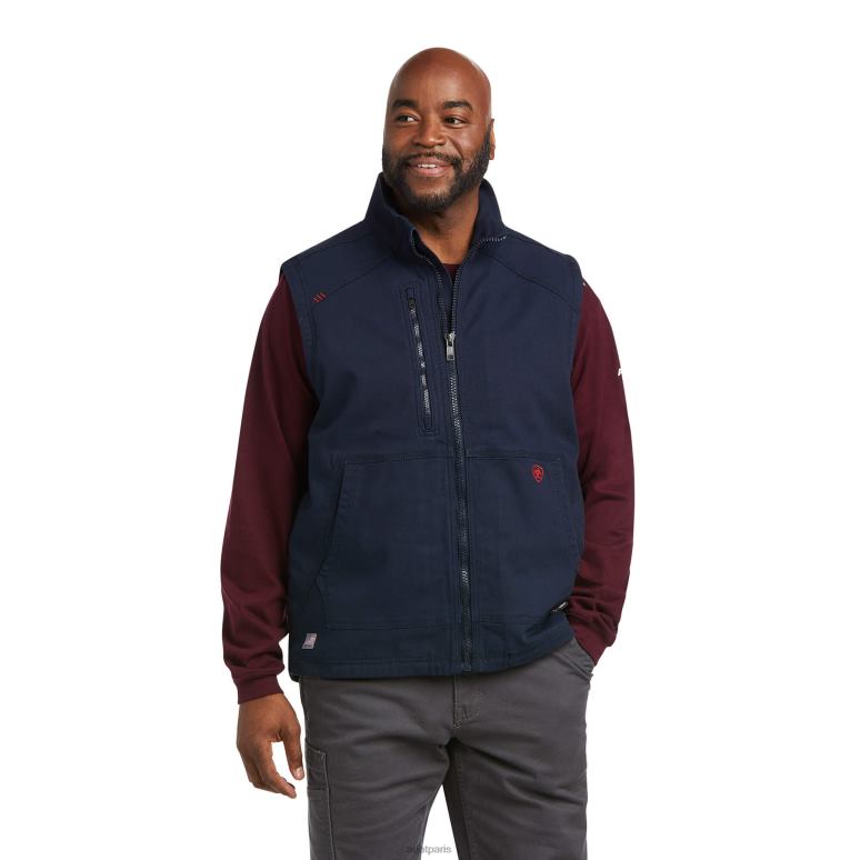 RJ66P1643 gilet en toile stretch duralight fr Ariat hauts marine Hommes