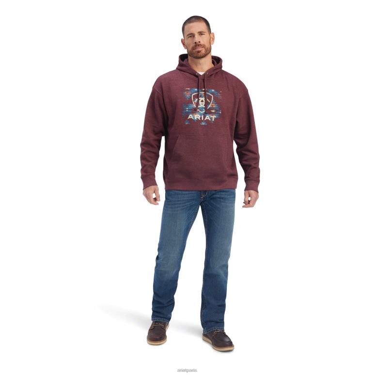 RJ66P1408 sweat-shirt bloc sud-ouest Ariat hauts bruyère malbec Hommes