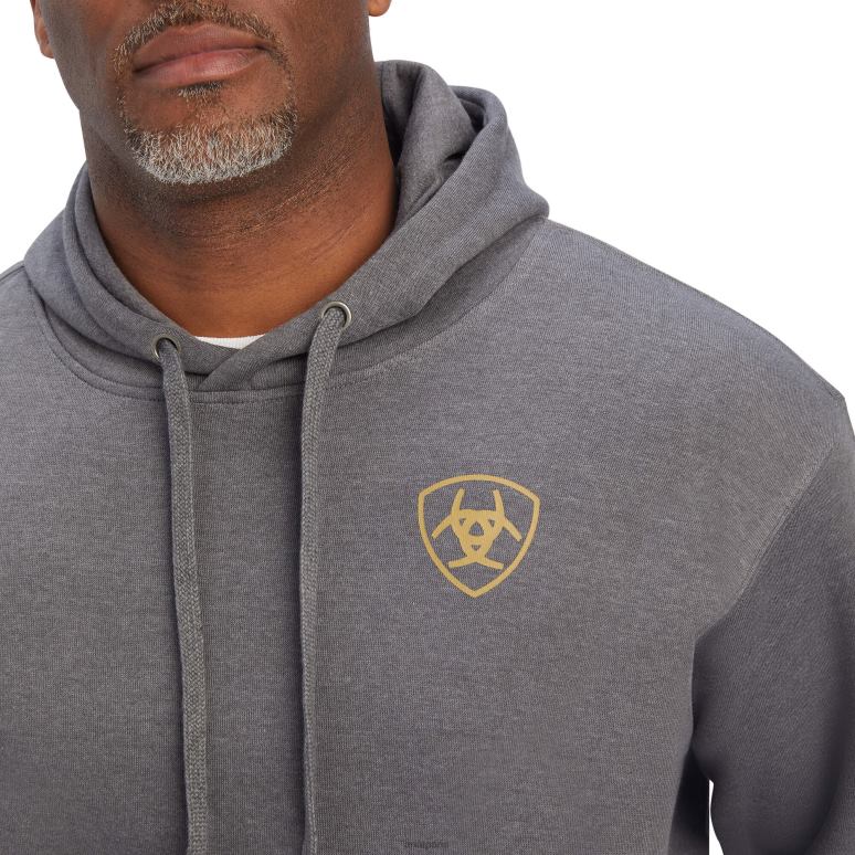 RJ66P1411 sweat à drapeau camouflage Ariat hauts bruyère au charbon de bois Hommes