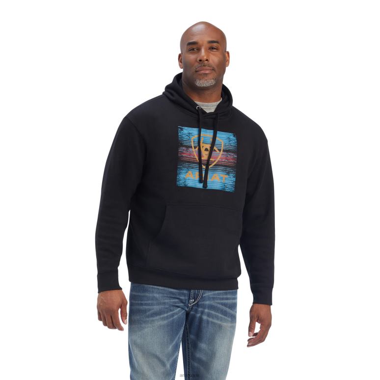 RJ66P1427 sweat-shirt bloc serape Ariat hauts noir Hommes