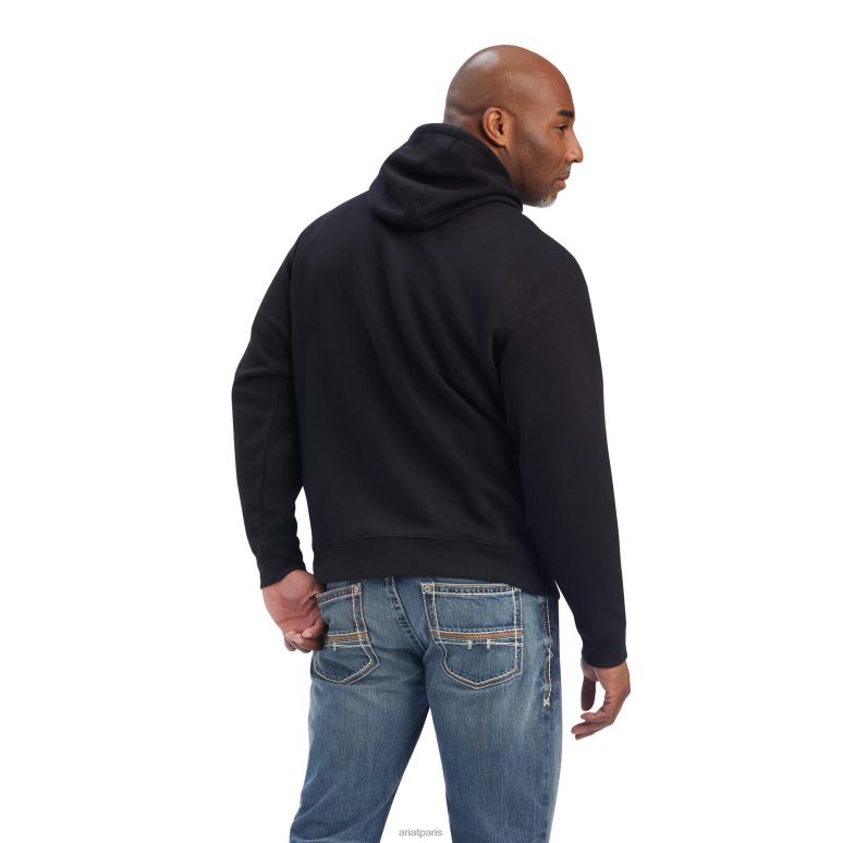 RJ66P1427 sweat-shirt bloc serape Ariat hauts noir Hommes