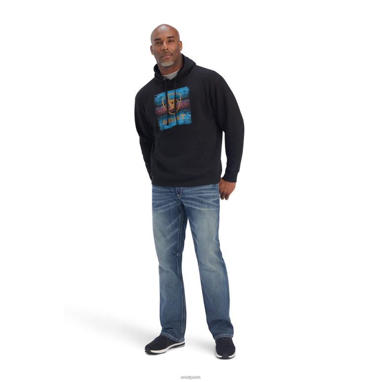 RJ66P1427 sweat-shirt bloc serape Ariat hauts noir Hommes