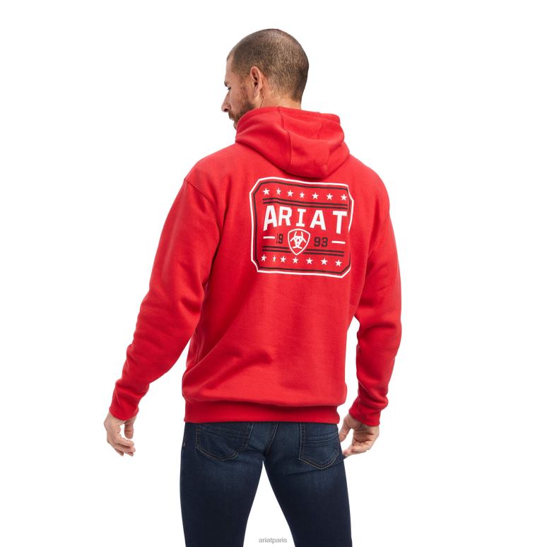 RJ66P1431 sweat liberty 93 Ariat hauts rouge tango Hommes