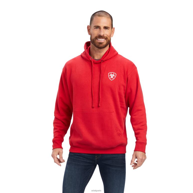 RJ66P1431 sweat liberty 93 Ariat hauts rouge tango Hommes