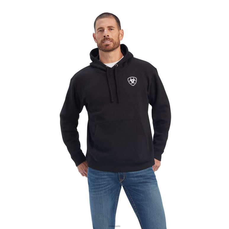 RJ66P1434 sweat bloc americana Ariat hauts noir Hommes