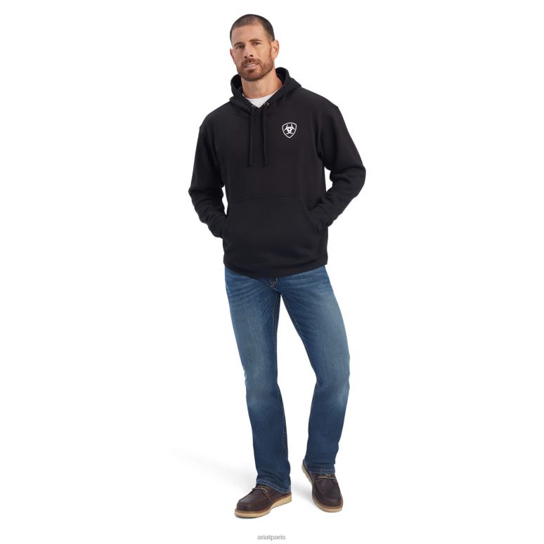 RJ66P1434 sweat bloc americana Ariat hauts noir Hommes