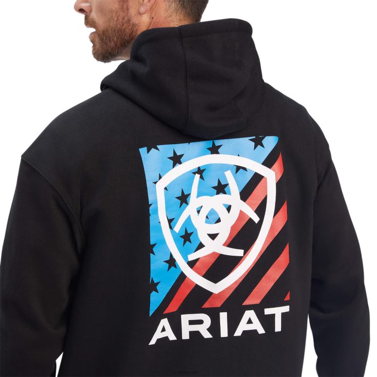 RJ66P1434 sweat bloc americana Ariat hauts noir Hommes