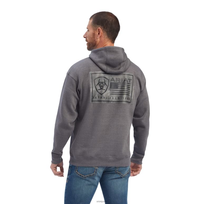 RJ66P1449 sweat bloc est Ariat hauts bruyère au charbon de bois Hommes