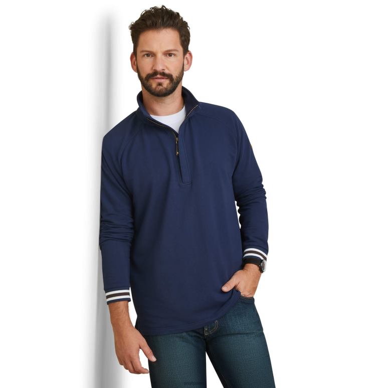 RJ66P1506 sweat-shirt Portola à 1/2 fermeture éclair Ariat hauts marine Hommes