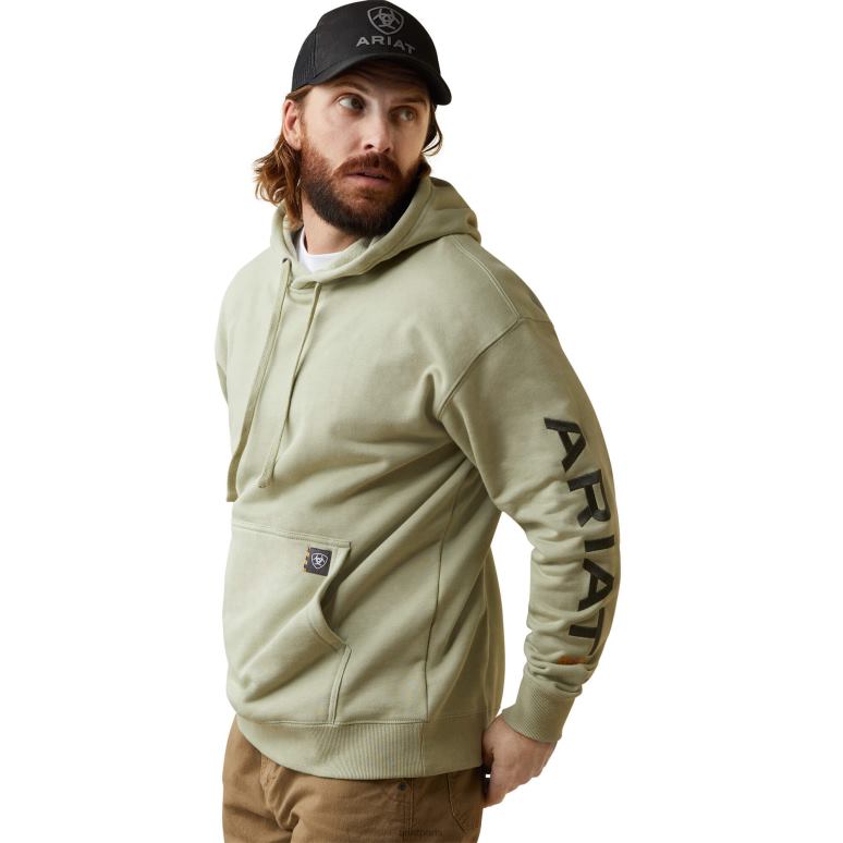 RJ66P1387 sweat à capuche graphique avec barres d'armature Ariat hauts bruyère/coléoptère de sauge du désert Hommes