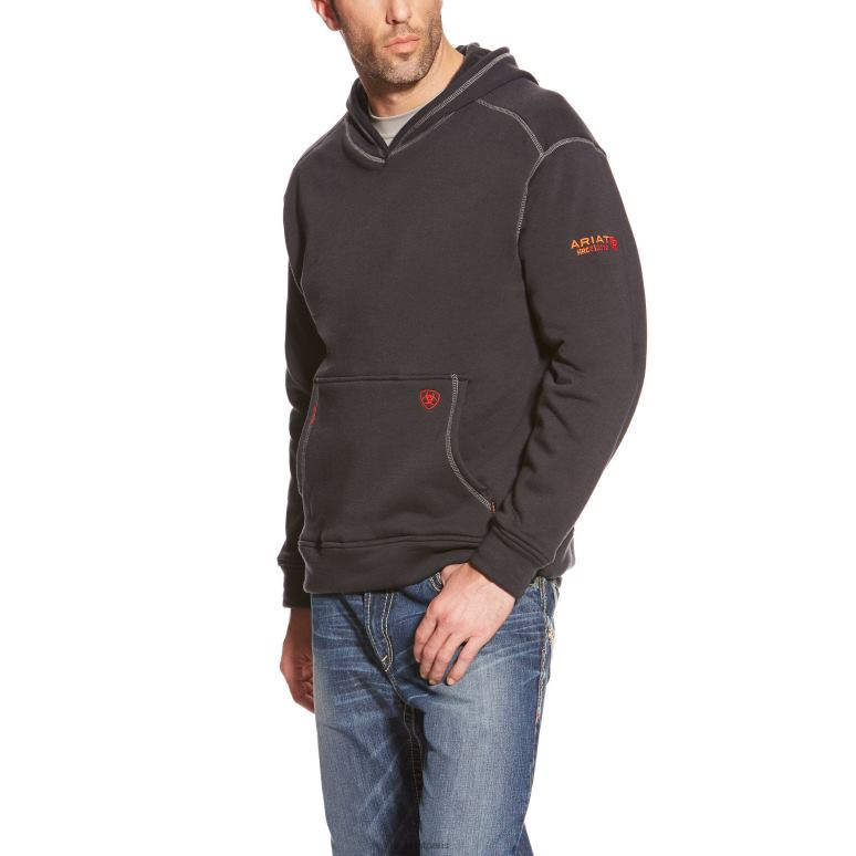 RJ66P1390 fr polartec sweat à capuche Ariat hauts noir Hommes