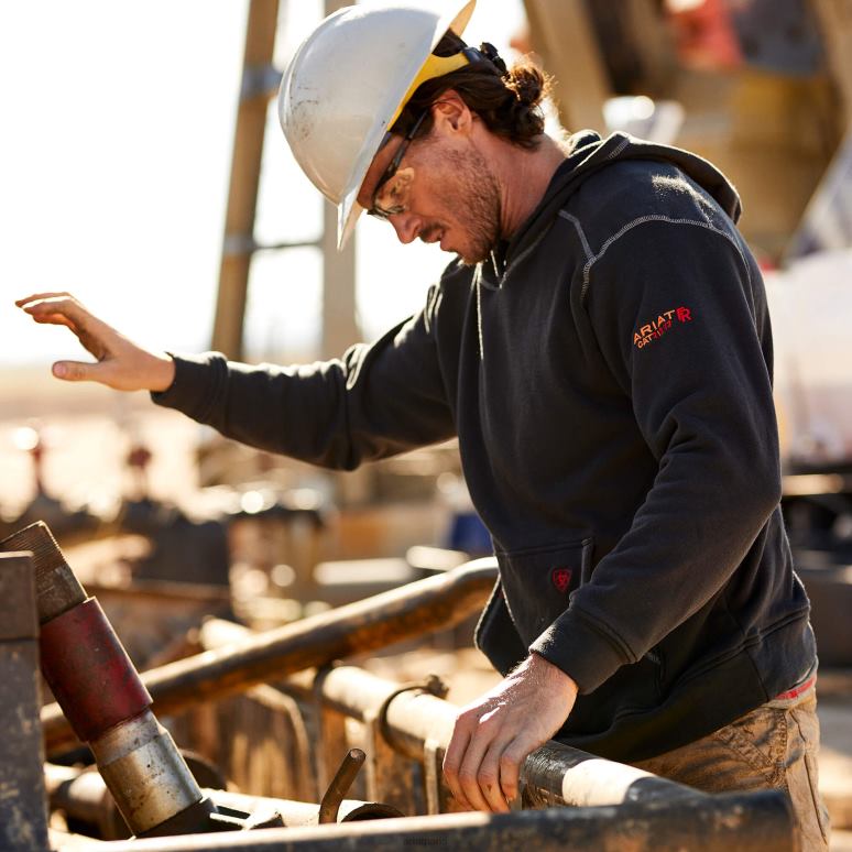 RJ66P1390 fr polartec sweat à capuche Ariat hauts noir Hommes