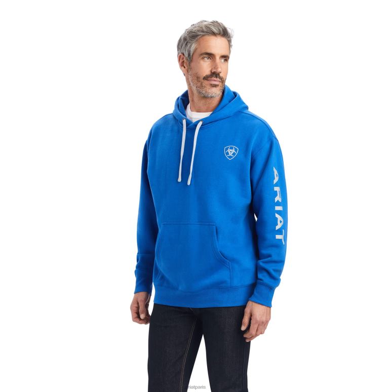 RJ66P1394 sweat à capuche à logo Ariat hauts cobalt Hommes