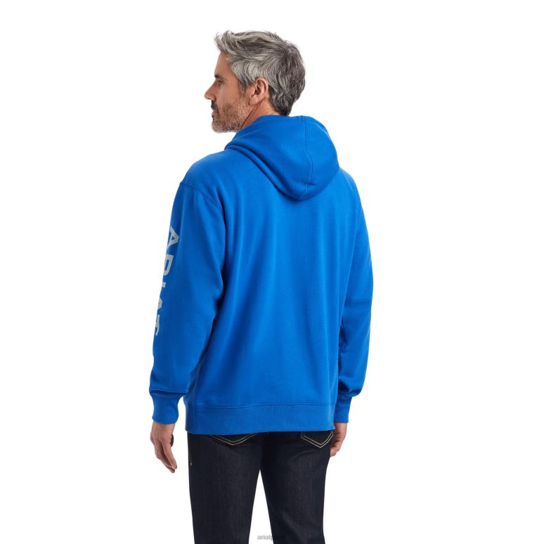 RJ66P1394 sweat à capuche à logo Ariat hauts cobalt Hommes