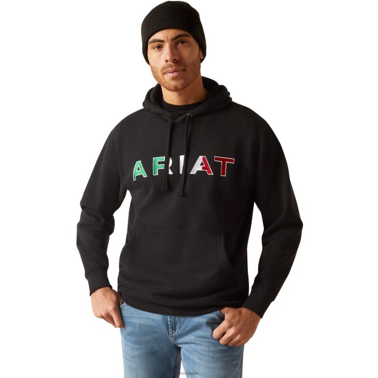 RJ66P1406 sweat à capuche mexique Ariat hauts noir Hommes