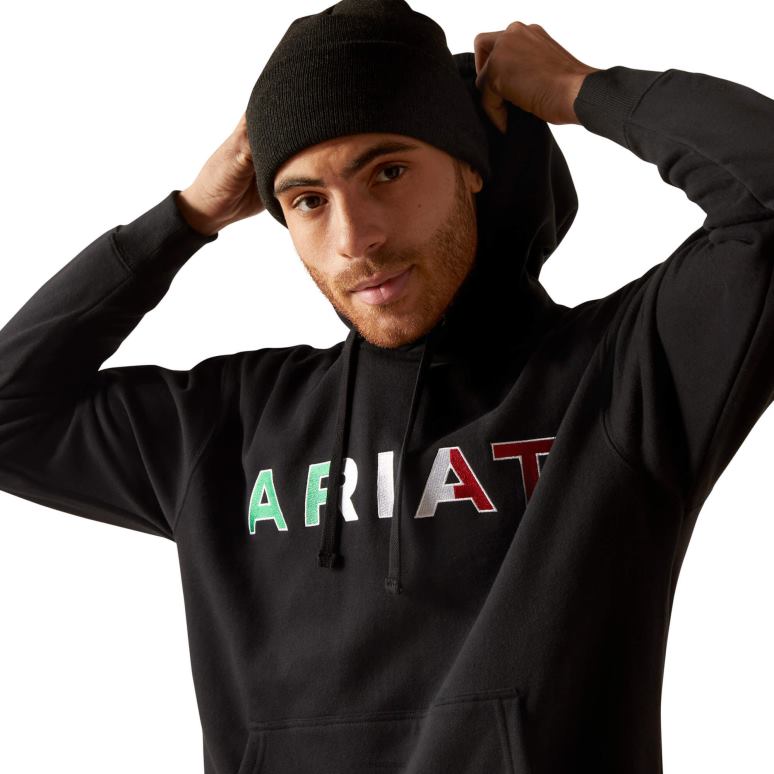 RJ66P1406 sweat à capuche mexique Ariat hauts noir Hommes
