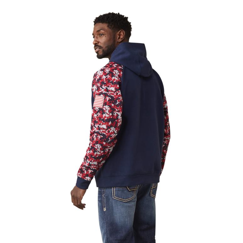 RJ66P1474 fr durastretch patriot sweat à capuche Ariat hauts patriote en alliage Hommes
