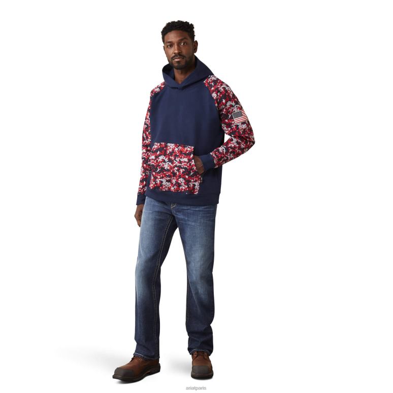 RJ66P1474 fr durastretch patriot sweat à capuche Ariat hauts patriote en alliage Hommes