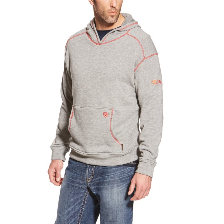 RJ66P1476 fr polartec sweat à capuche Ariat hauts gris chiné Hommes