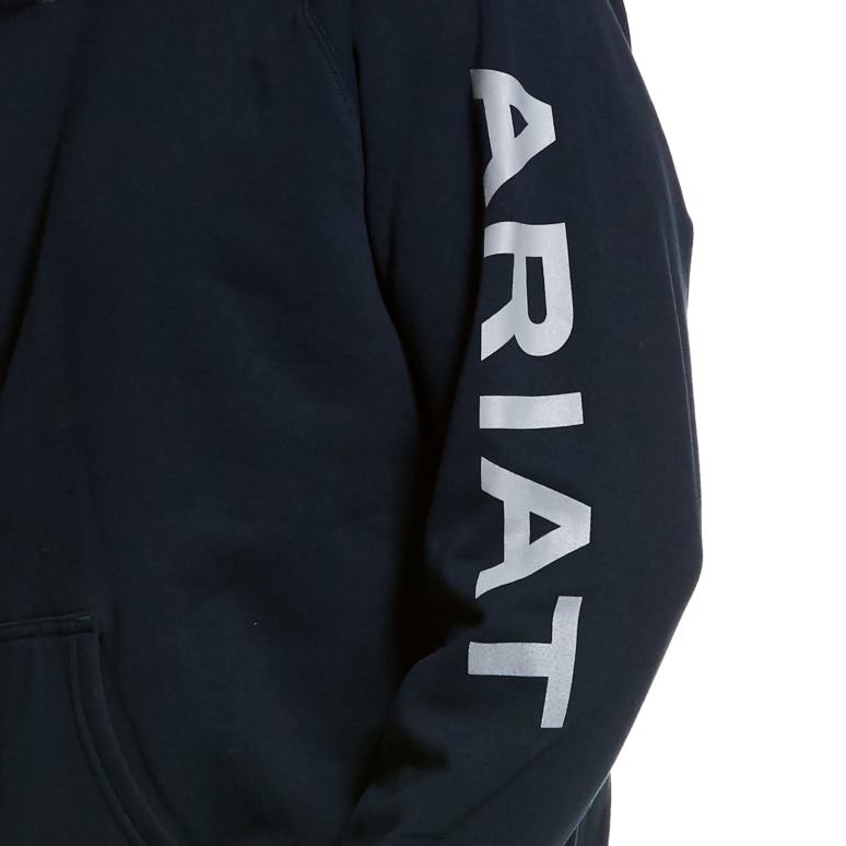 RJ66P1495 fr primo sweat à capuche en polaire avec logo Ariat hauts marine Hommes