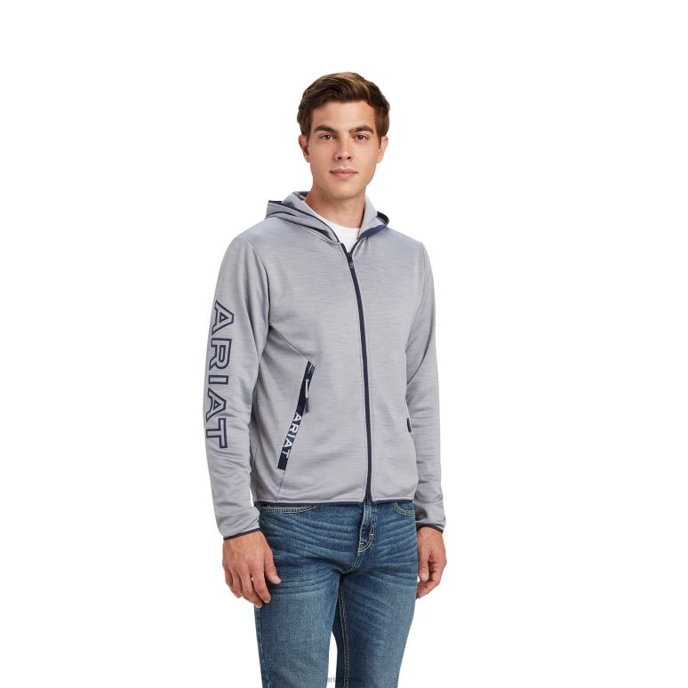 RJ66P1509 sweat à capuche zippé byron Ariat hauts gris chiné Hommes
