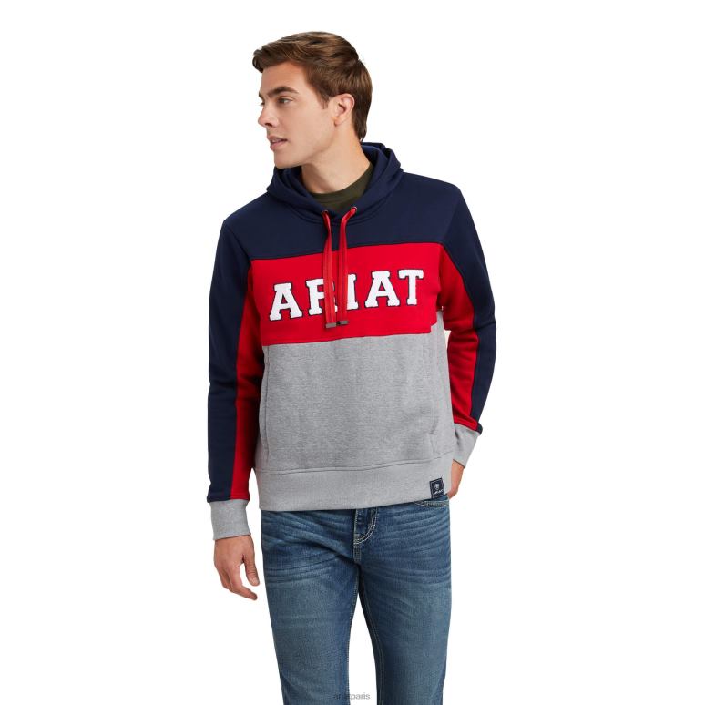RJ66P1510 sweat à capuche équipe rabere Ariat hauts marine Hommes