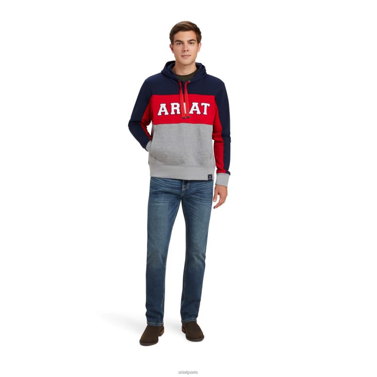 RJ66P1510 sweat à capuche équipe rabere Ariat hauts marine Hommes