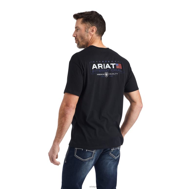 RJ66P555 t-shirt horizontal Ariat hauts noir Hommes