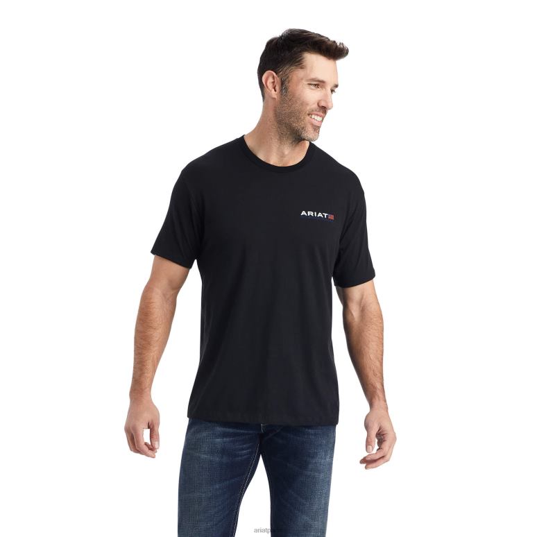 RJ66P555 t-shirt horizontal Ariat hauts noir Hommes
