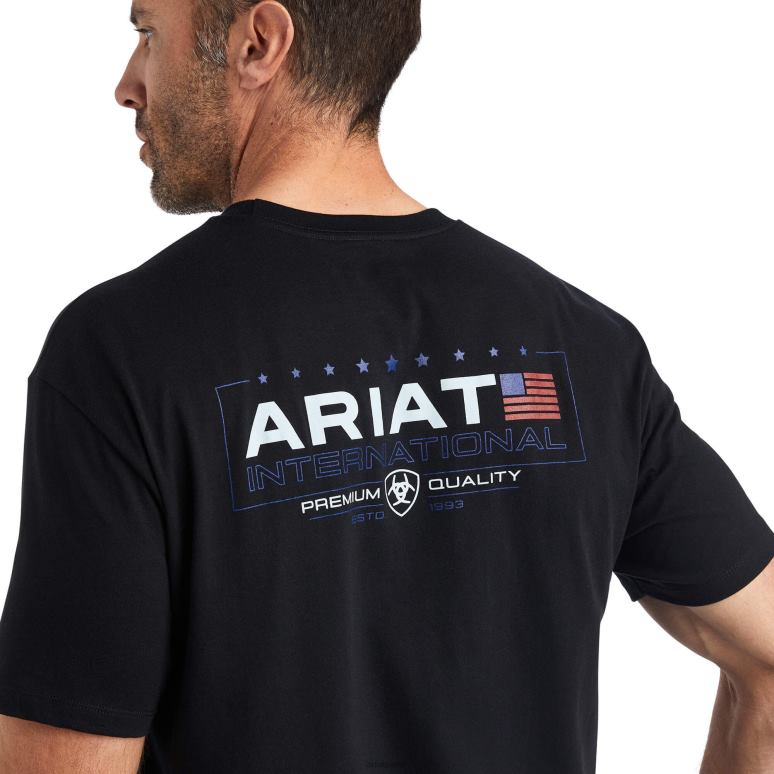 RJ66P555 t-shirt horizontal Ariat hauts noir Hommes