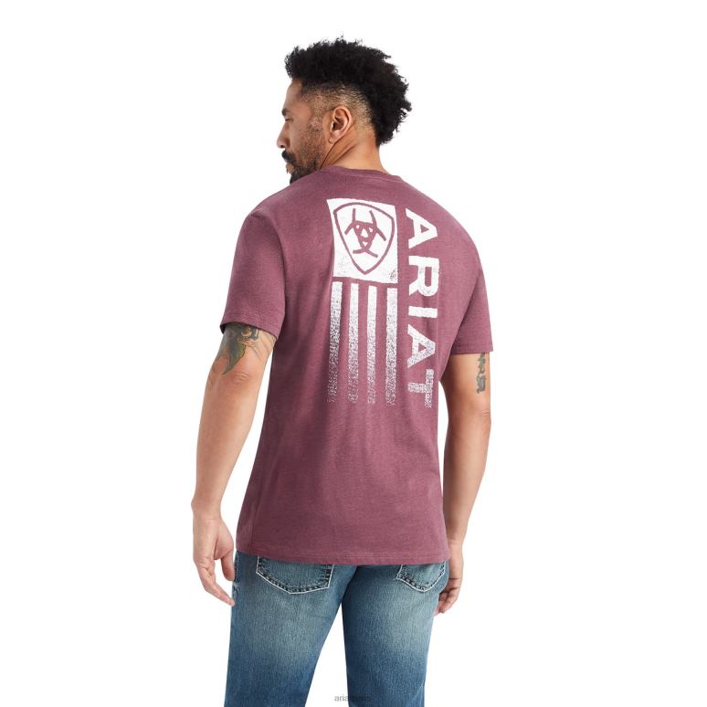 RJ66P560 t-shirt minimaliste Ariat hauts bruyère bordeaux Hommes