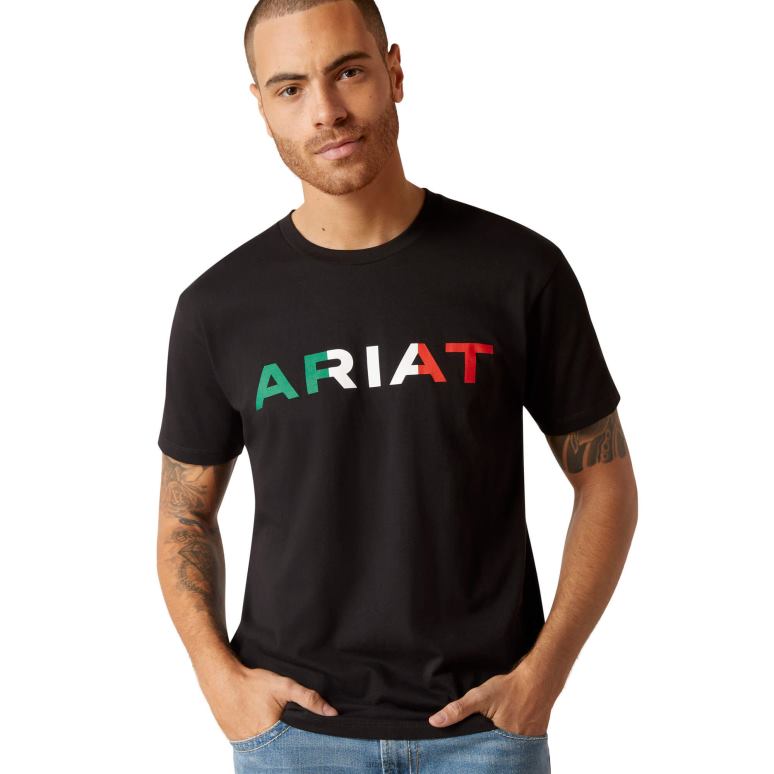 RJ66P563 viva mexique t-shirt Ariat hauts noir Hommes