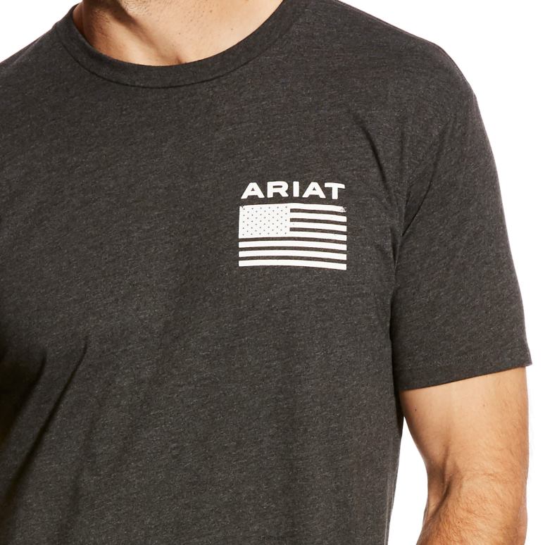 RJ66P579 t-shirt liberté Ariat hauts bruyère au charbon de bois Hommes