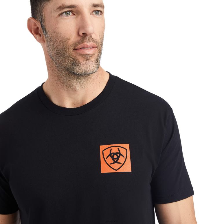 RJ66P599 t-shirt à indice d'octane linéaire Ariat hauts noir Hommes