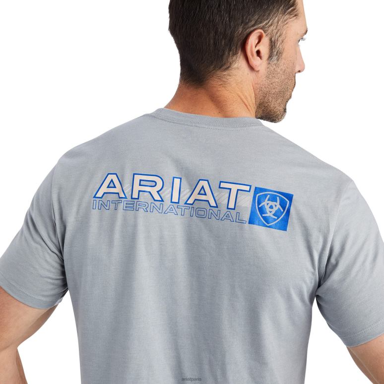 RJ66P614 t-shirt à indice d'octane linéaire Ariat hauts bruyère de pierre Hommes