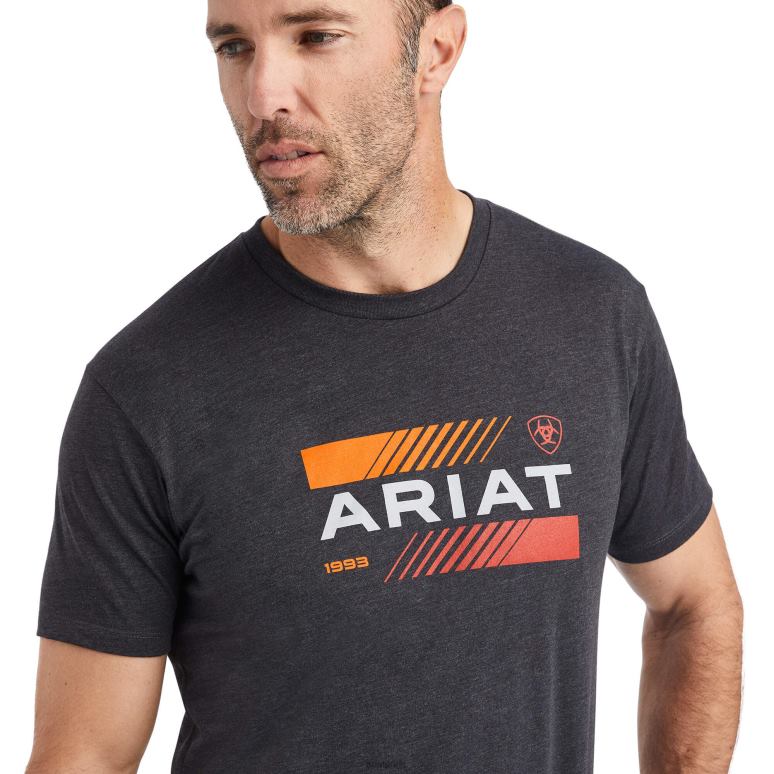 RJ66P629 t-shirt pile d'octane Ariat hauts bruyère au charbon de bois Hommes