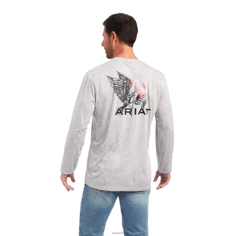 RJ66P657 t-shirt oiseau sans chargeur Ariat hauts gris Hommes