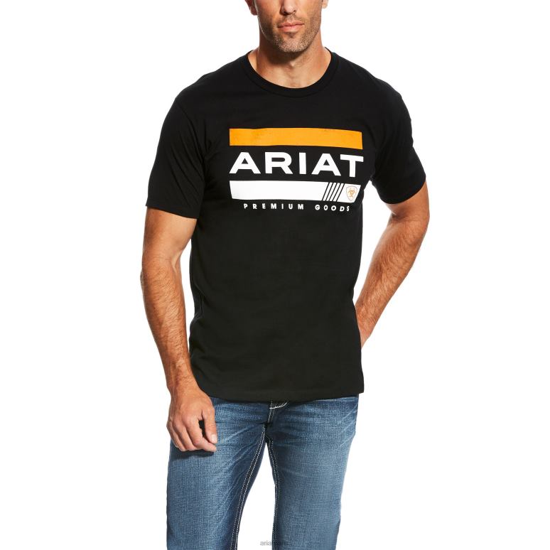 RJ66P660 t-shirt à rayures Ariat hauts noir Hommes
